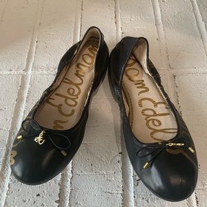 Sam Edelman Black and Gold Flats